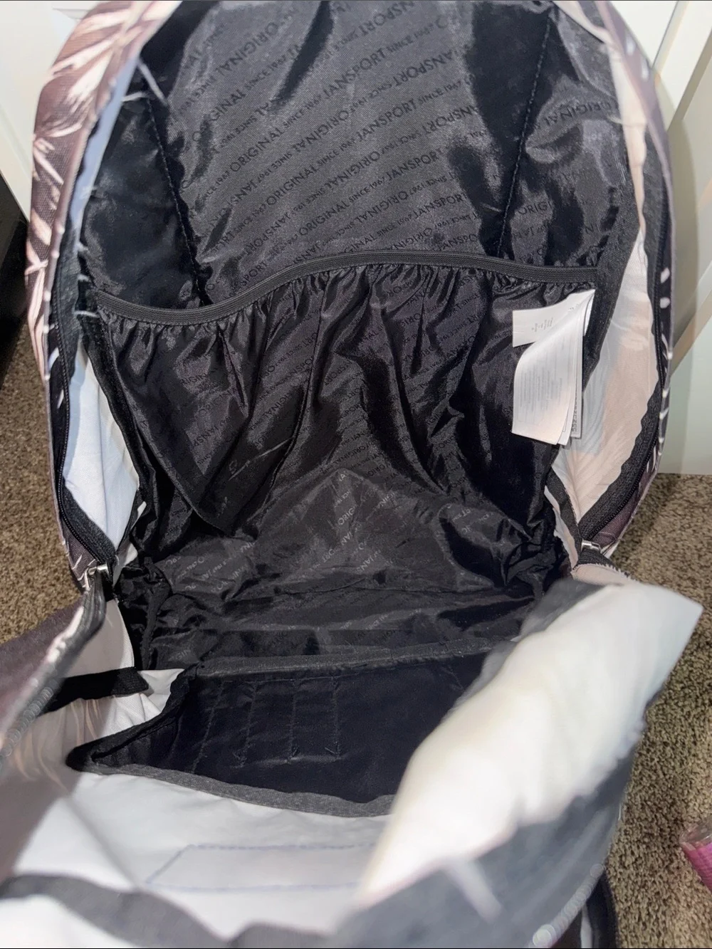 Jansport Black and Brown Palm-Print Backpack - Laptop